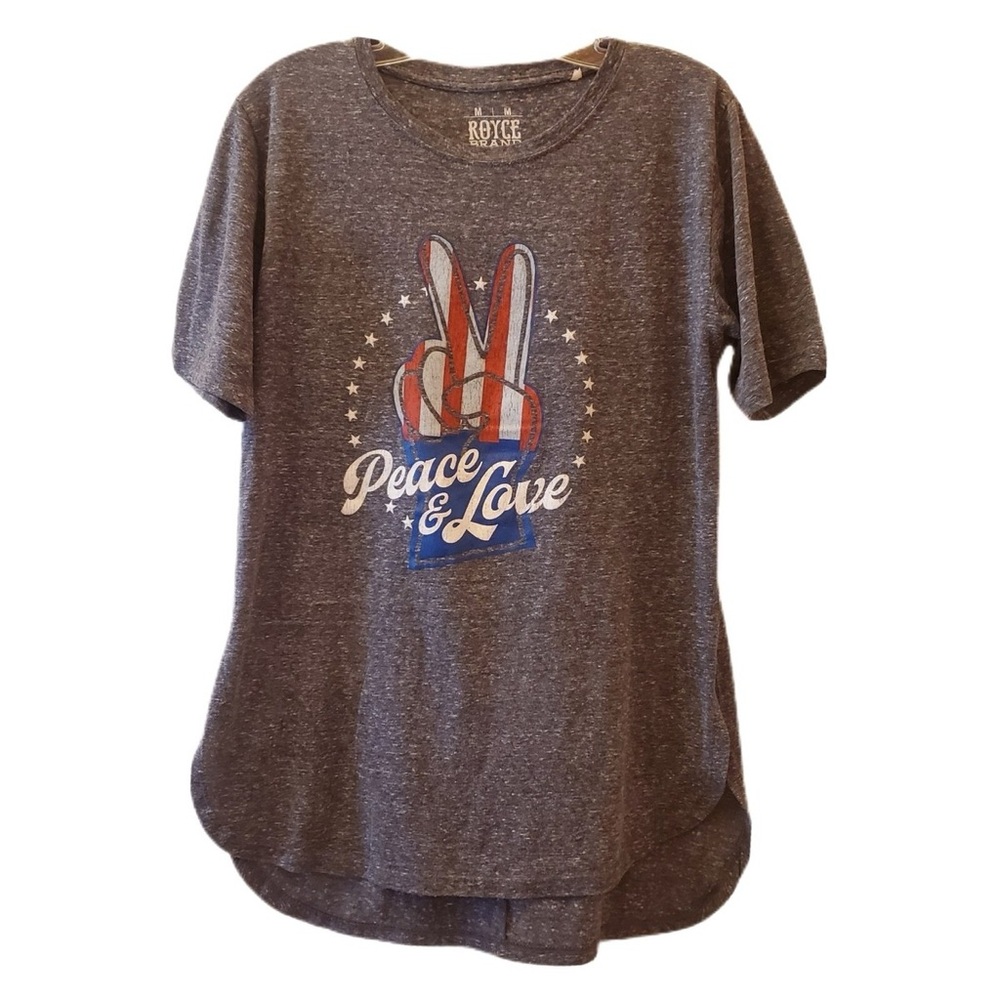 Women’s Gray Peace & Love T-Shirt